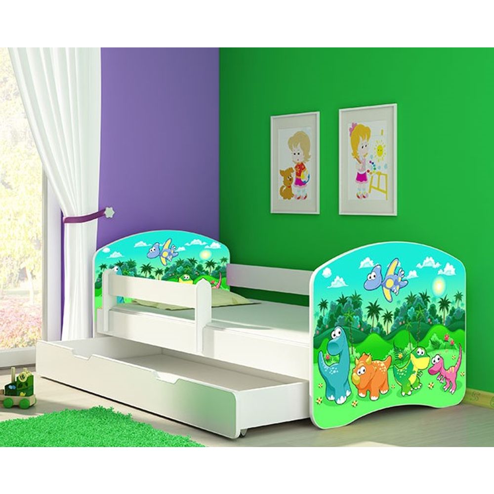 ACMA Dječiji krevet Acma II sa ladicom White - 140x70cm - Dezen 30 slika 1