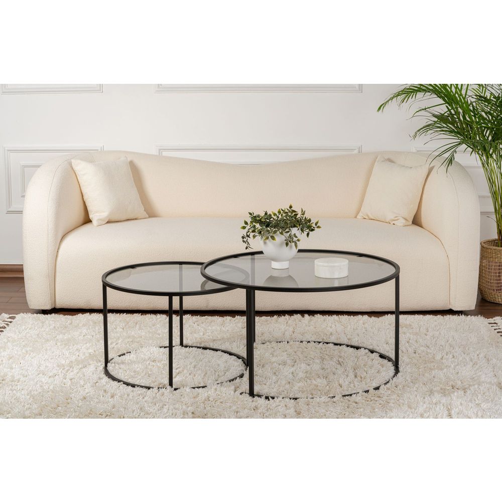 Aurum - Set Stolića za Kafu 80x60 cm - Crni i Sivi slika 2