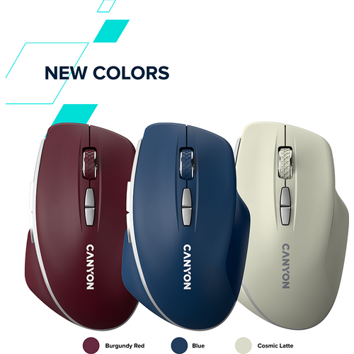 CANYON MW-21, 2.4 GHz Wireless mouse ,with 7 buttons, DPI 800/1200/1600, Battery: AAA*2pcs,Cosmic Latte,72*117*41mm, 0.075kg slika 8