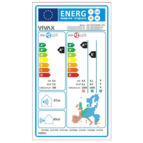 Vivax ACP-18CH50AERI+ R32 Silver Mirror, Inverter klima uređaj, 18000 BTU, WiFi ready, Ogledalo srebrna slika 7