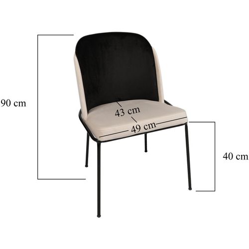 Woody Fashion Set stolica (2 komada), Crno Krema, Dore 118 slika 10