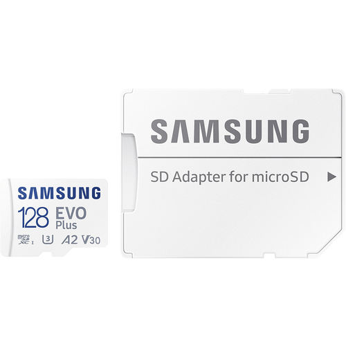 Samsung MB-MC128KA/EU MicroSD 128GB, EVO Plus, SDXC, UHS-I U3 V30 A2, Read 130MB/s, for 4K and FullHD video recording, w/SD adapter slika 1