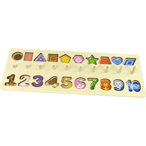 Montessori edukativna ploča 3u1 učenje oblika i brojeva slika 2
