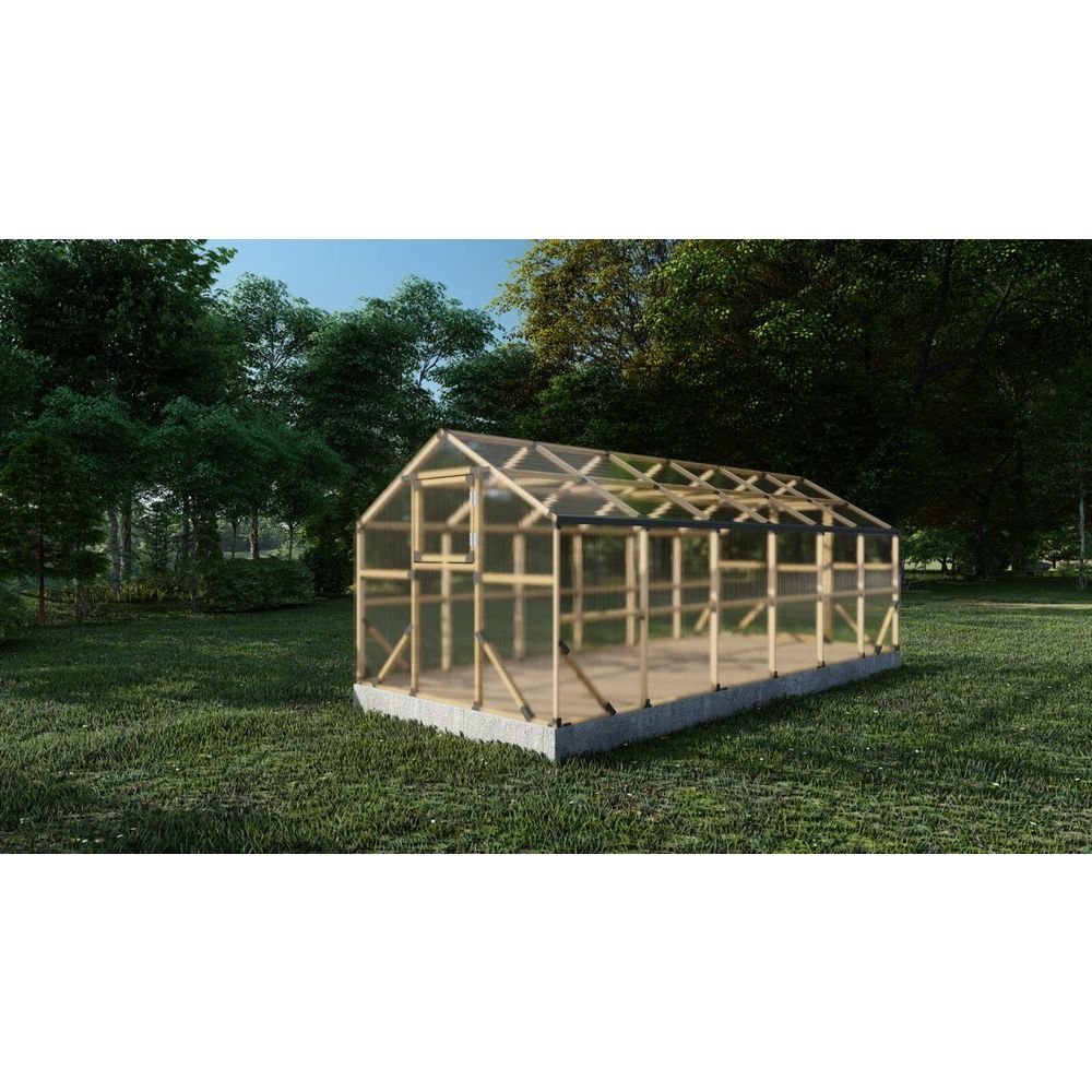 Drveni plastenik CASA XXL 2.6m x 6m, polykarbonat 4mm slika 3