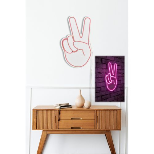 Wallity Ukrasna plastična LED rasvjeta, Victory Sign - Pink slika 11