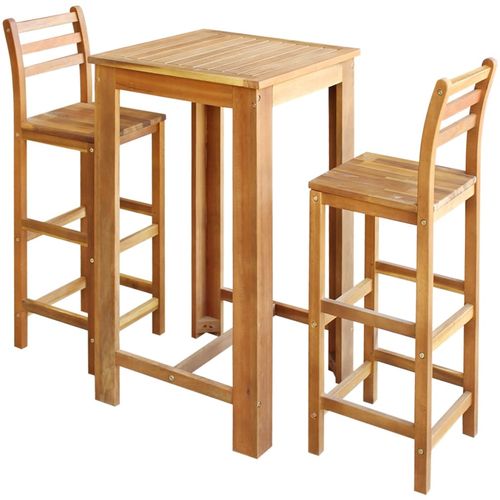 Barski stol i stolice set 3 komada od masivnog drva akacije slika 23