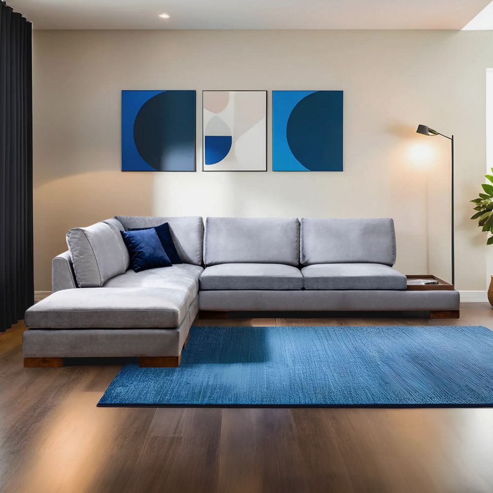Tulip Kutna Sofa Lijeva Bez Poufa - Tamno Siva slika 4