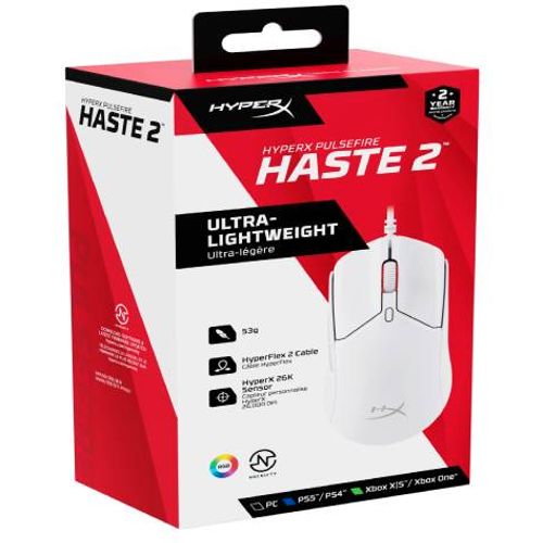 HyperX Pulsefire Haste 2Gaming Mouse (White) slika 3