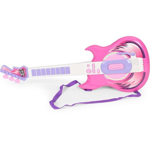 Mp3 dječja električna gitara sa stalkom i mikrofonom roza slika 3