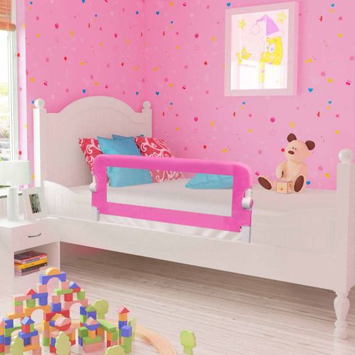 Sigurnosna ogradica za dječji krevet 2 kom ružičasta 102 x 42 cm slika 8