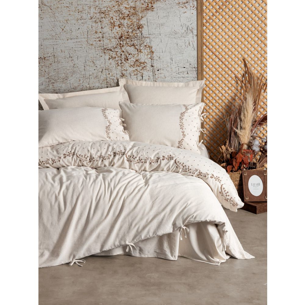 Pelias Beige & Brown Set Pokrivača za Bračni Krevet slika 1