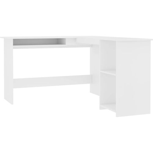 Kutni radni stol bijeli 120 x 140 x 75 cm od iverice slika 8