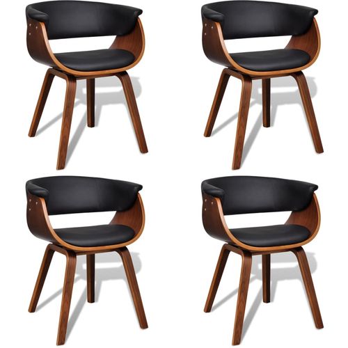 Blagovaonske stolice 4 kom od zaobljenog drva i umjetne kože slika 42