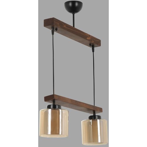 David 2 li sıralı ceviz bal camlı sarkıt Vintage Chandelier slika 1