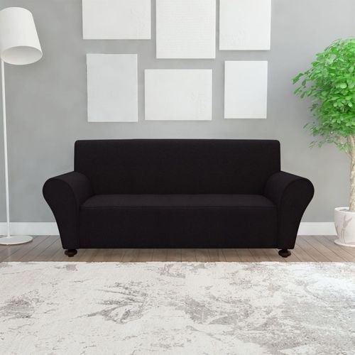 131081 Stretch Couch Slipcover Black Polyester Jersey slika 15