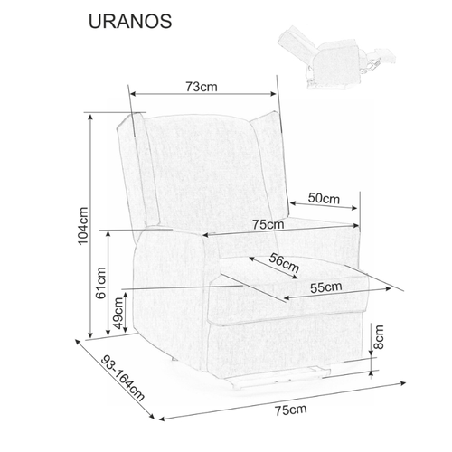 Fotelja Uranos - siva slika 10