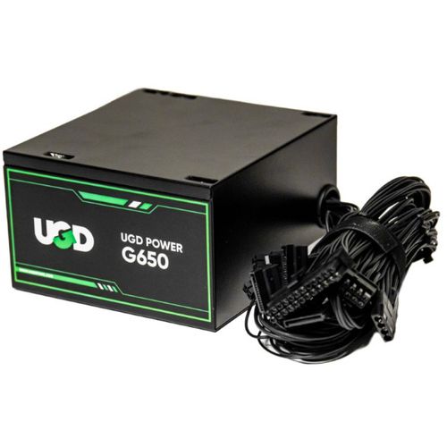 Napajanje G650 650W UGD Power 12cm FAN, 20+4pin, 4+4pin, 4xSATA, 2xIDE, 2x6+2pin 80Plus, Black slika 1