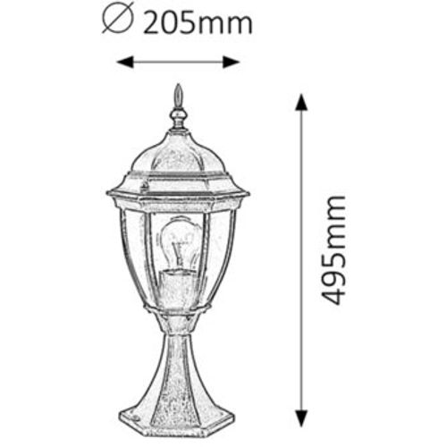 Rabalux Toronto spoljna lampa 60cm 100W staro zlato IP44 Spoljna rasveta slika 2