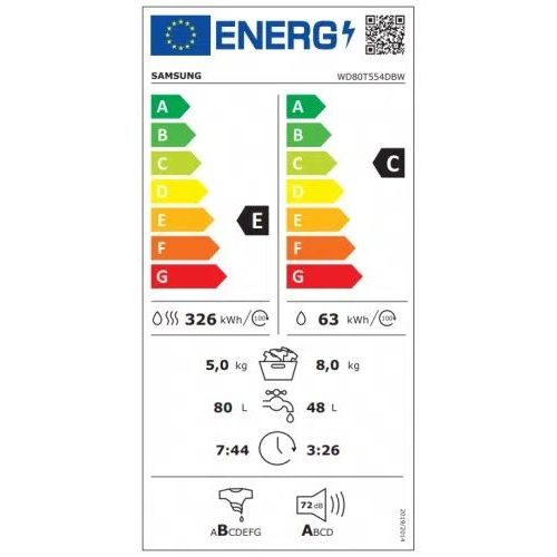 Samsung Veš mašina + sušilica WD80T554DBW/S7 slika 5