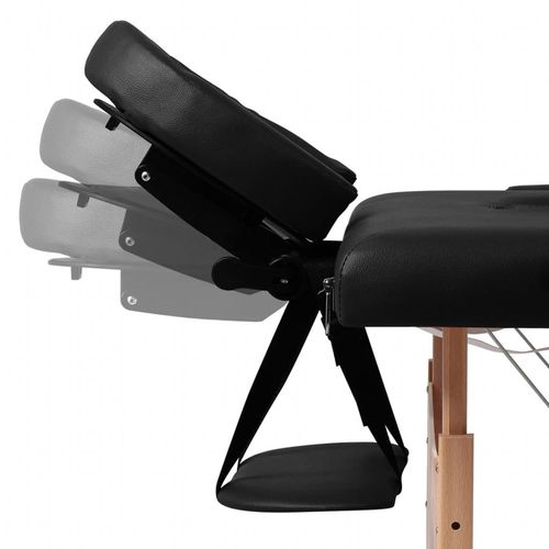 Sklopivi stol za masažu s drvenim okvirom trodijelni crni slika 38
