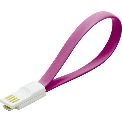 LogiLink USB kabel USB 2.0 USB-A utikač, USB-Micro-B utikač 0.22 m ružičasta magnet na krajevima kabela CU0087 slika 1