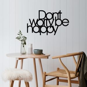 Wallity Metalna zidna dekoracija Dont Worry Be Happy - crna