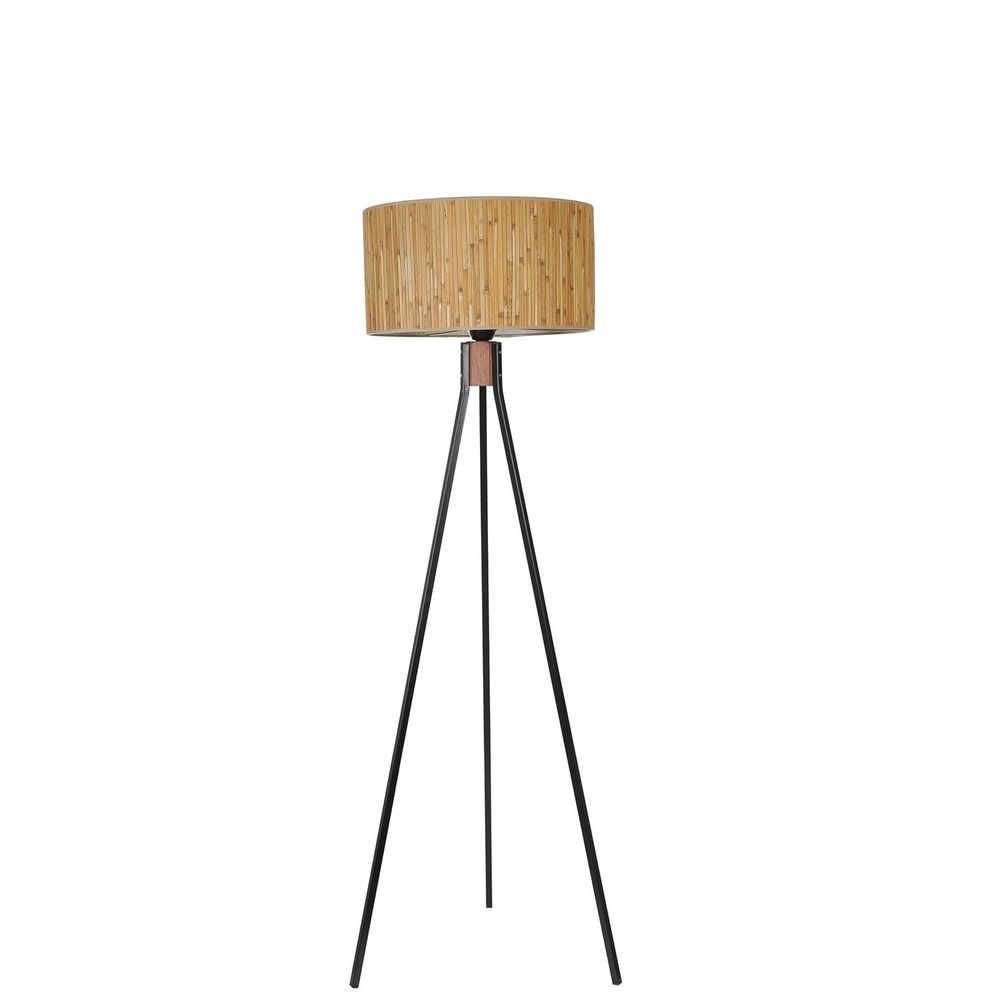 Fısco Tripod Crni Lambader sa Bambu Abajur slika 4