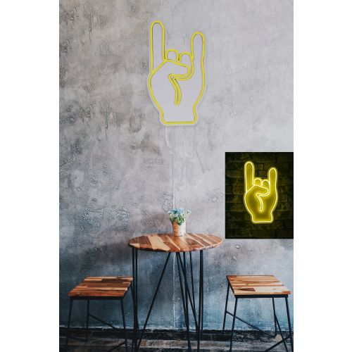 Wallity Ukrasna plastična LED rasvjeta, Rock N Roll Sign - Yellow slika 11