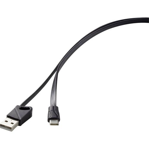 Renkforce USB kabel USB 2.0 USB-A utikač, USB-C® utikač 1.00 m crna  RF-3376014 slika 2