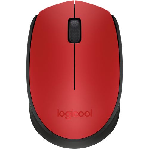 Logitech M171 bežični optički miš, crveno-crna slika 2