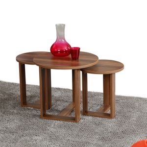 Mira - Set Stolića od Orahovog Drveta (3 Komada)