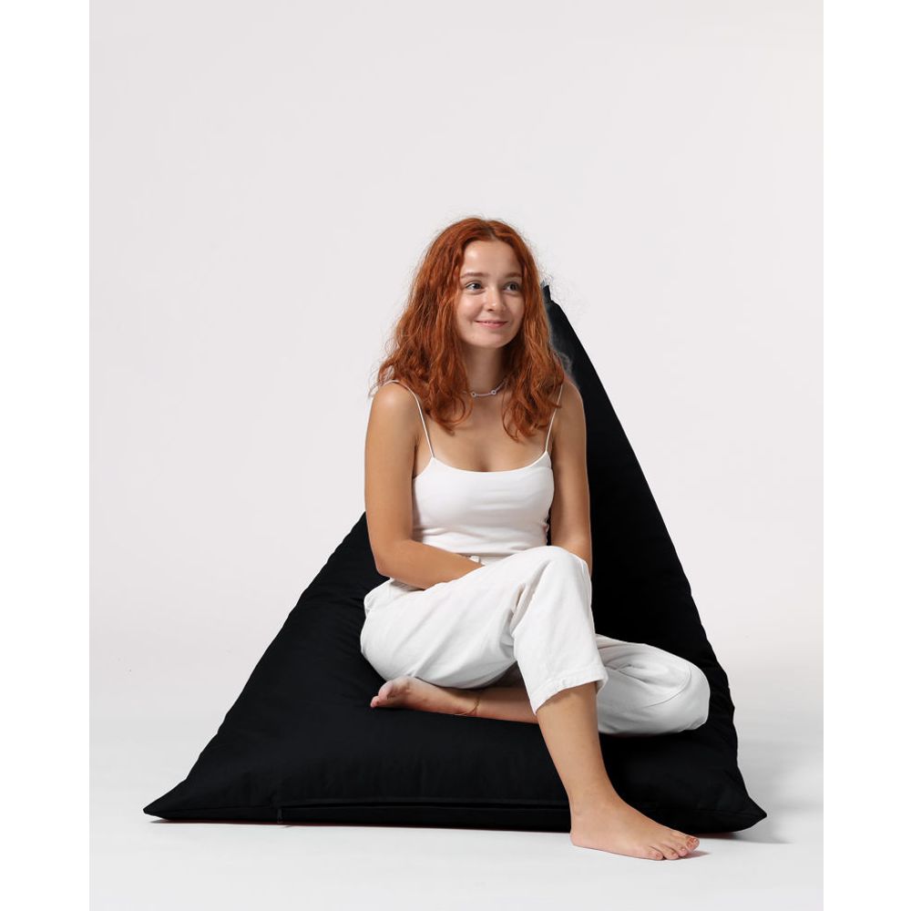 Piramidalni Veliki Pouf Ležaljka - Crni Vrt Bean Bag slika 9