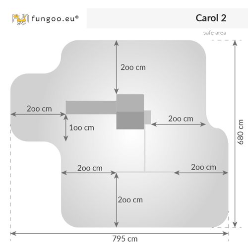 Fungoo set CAROL 2 sivo - drveno dječje igralište slika 5