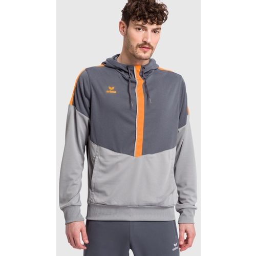 Hoodie Erima Squad Slate Grey/Monument Grey/New Orange slika 3