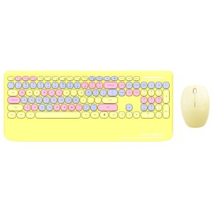 GEEZER WL RETRO set tastatura i miš u LIMUN ŽUTOJ boji