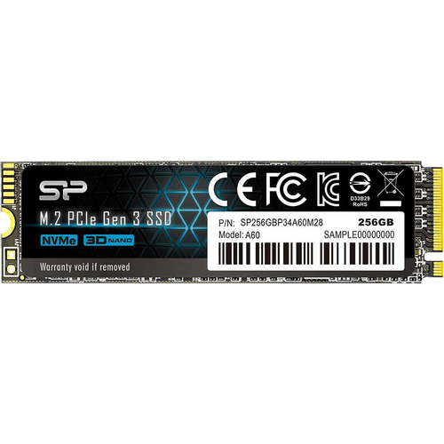 Silicon Power SP256GBP34A60M28 M.2 NVMe 256GB SSD, A60, PCIe Gen3x4, Read up to 2,100 MB/s, Write up to 1,200 MB/s (single sided), 2280 slika 1