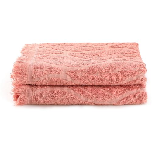 Leaf - Salmon Salmon Bath Towel Set (2 Pieces) slika 2