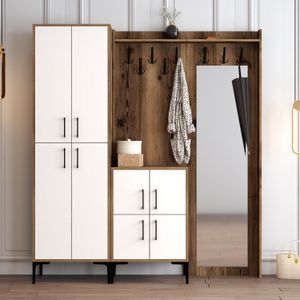 Woody Fashion Ormar za predsoblje, Berlin ABC - Walnut, White