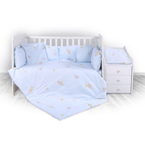 LORELLI TREND 4-dijelni Set Posteljine s Podlogom za Prematanje Ranforce Bear Party Blue 110 x 60 cm slika 1