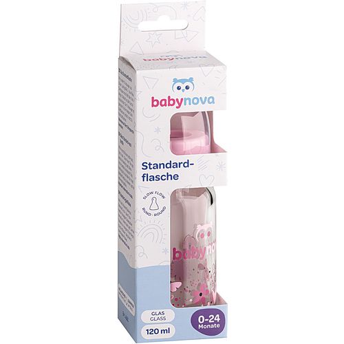 BABY NOVA Staklena flašica za bebu 0m+ 125ml, Pink slika 3