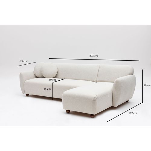 Atelier Del Sofa Kutna garnitura EDDY bijela lijevi kut, Eddy Corner Right (L3-CHL) - White slika 5