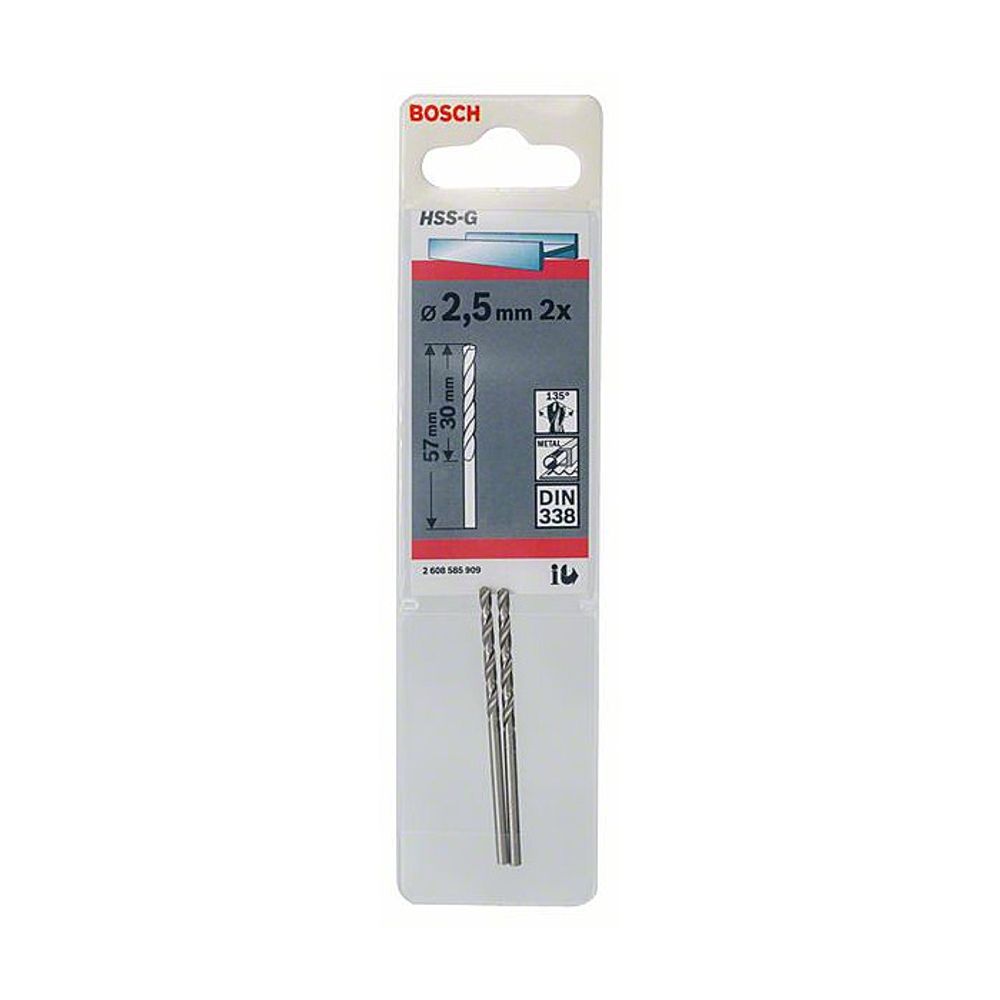 BOSCH Burgija HSS-G 2.5 mm - 2 kom.  slika 2