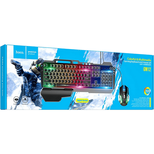 hoco. tipkovnica+miš, gaming set, RGB osvjetljenje, USB - GM12 slika 2