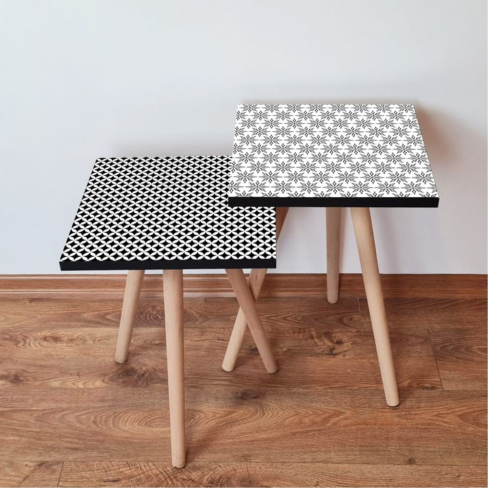 Nesting stolovi 2Shp463 - (2 komada) - boje: crna, bijela slika 1
