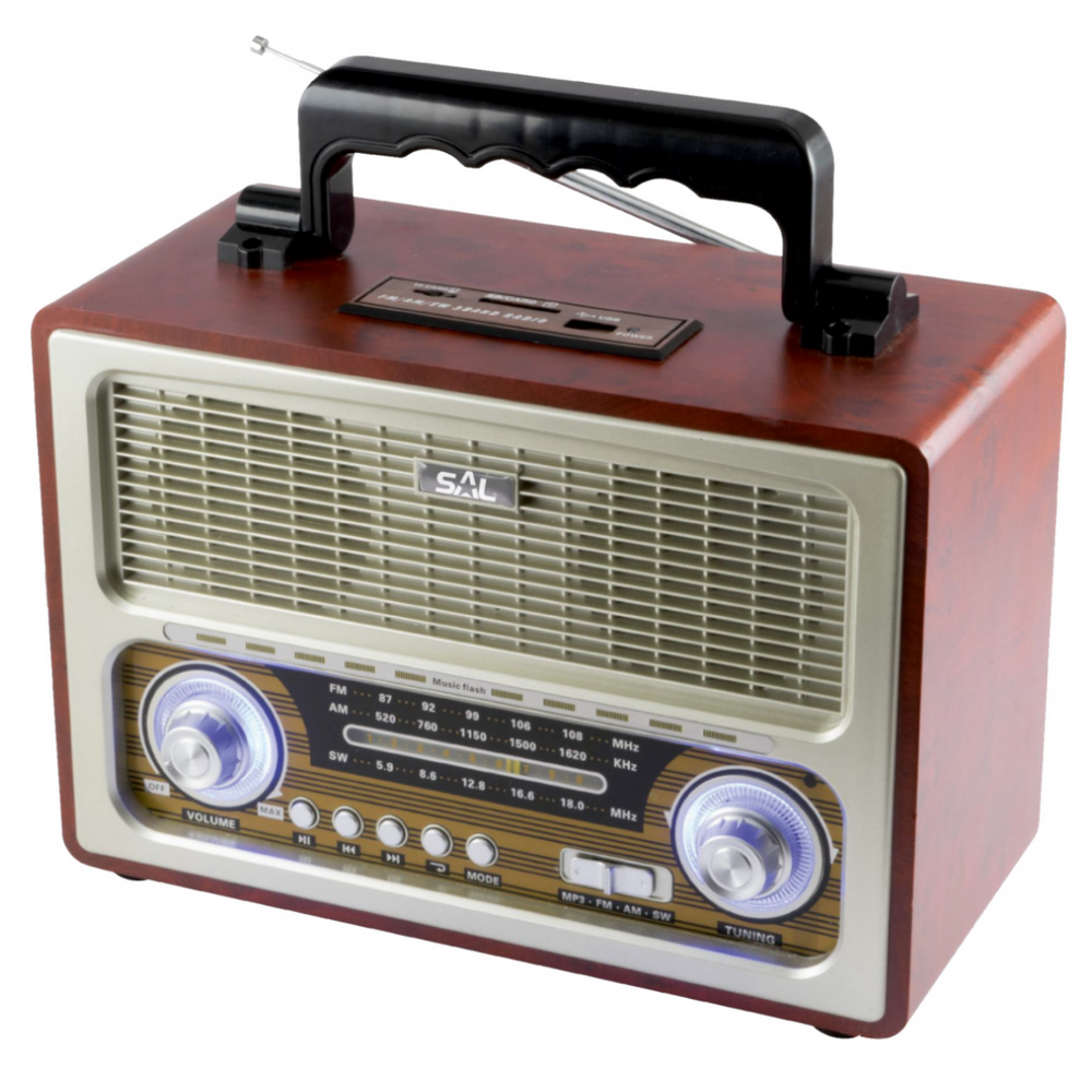 SAL Retro radio + BT bežični zvučnik, 4in1, FM, MP3, AUX - RRT 3B slika 1