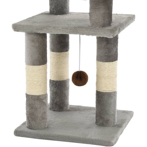 Penjalica za mačke sa stupovima za grebanje od sisala 65 cm siva slika 16