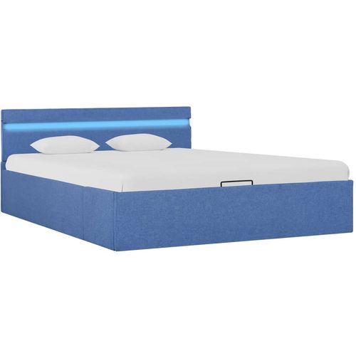 Hidraulični okvir za krevet od tkanine LED plavi 120 x 200 cm slika 47