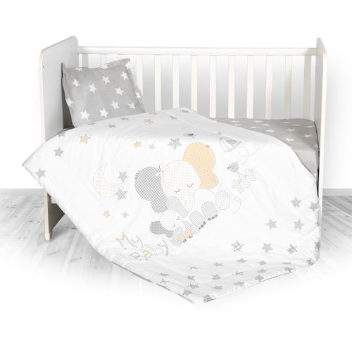 LORELLI RANFORCE 4-dijelni Set Posteljine  Gray Elephant Stars (za krevetić min. 120 x 60 cm) slika 2