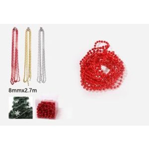 Božićne perle 8mm/2,7m- bijele  