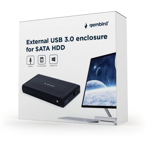 Gembird EE3-U3S-3 HDD External Enclosure, 3.5", SATAIII, USB3.0, Aluminium, Black slika 4